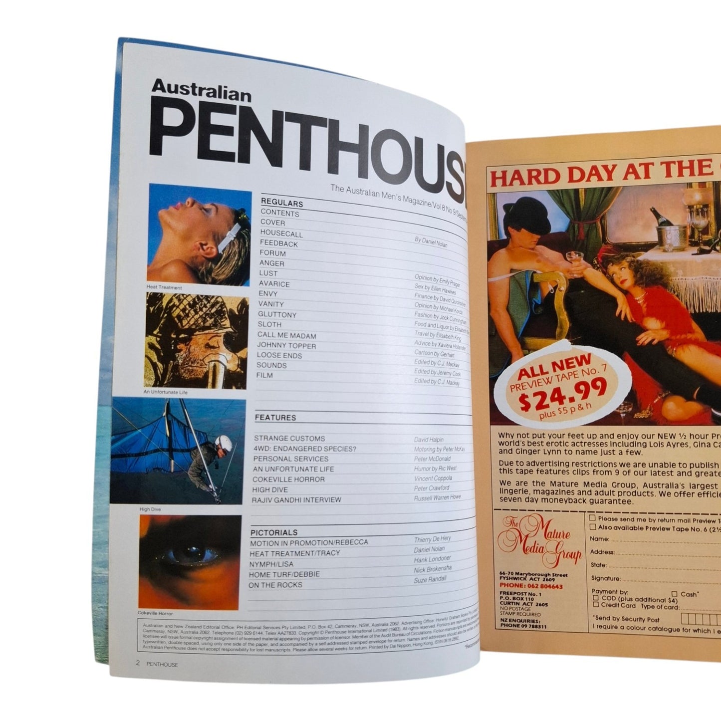 AUSTRALIAN PENTHOUSE Magazine September 1987 Tracey Wynters / Rebecca Northing
