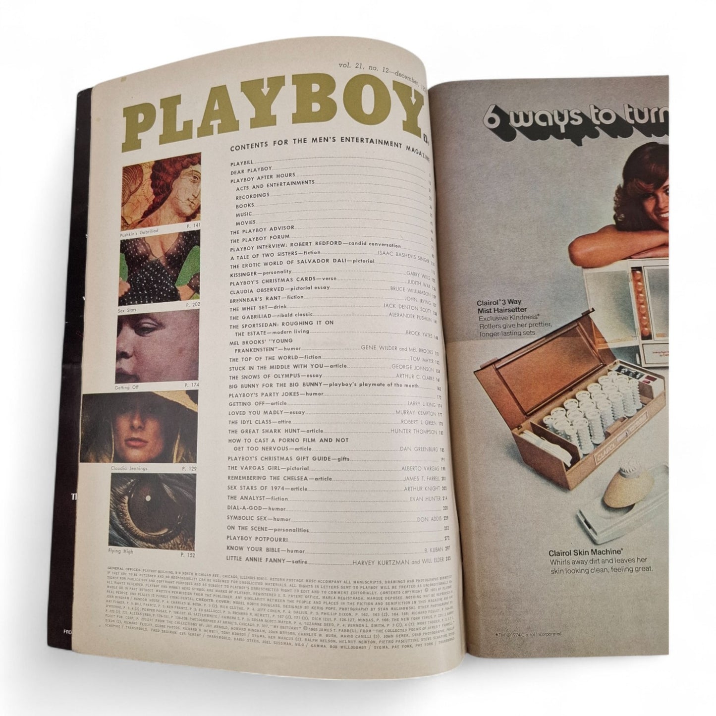 Playboy Magazine December 1974 Robyn Douglass COMPLETE