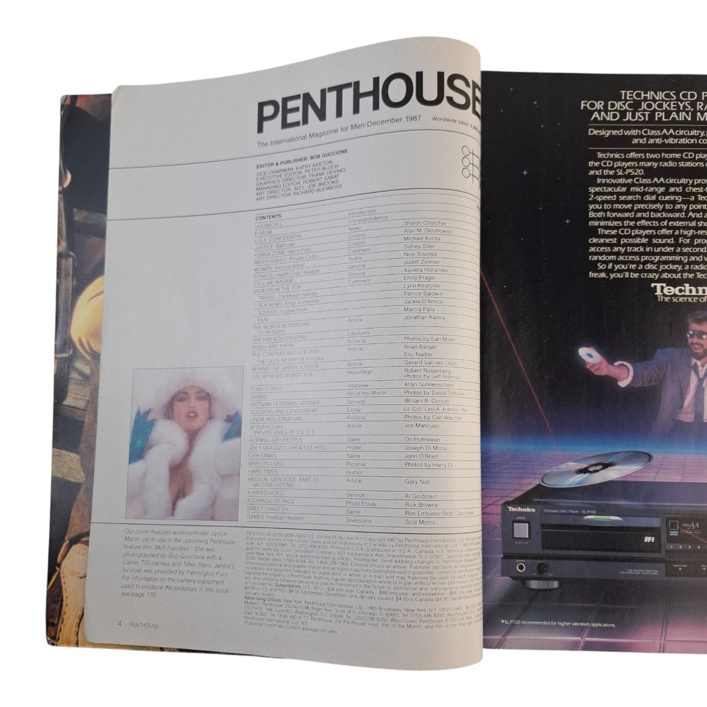 U.S PENTHOUSE Men's Magazine December 1987 Janice Martin/ Janine Lindemulder