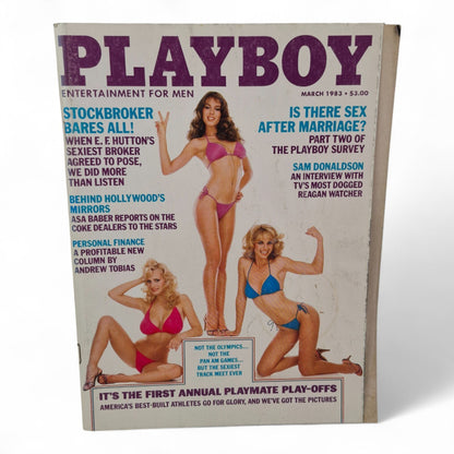 PLAYBOY MAGAZINE March 1983 Kim McArthur, Kelly Tough, Karen Witter Complete