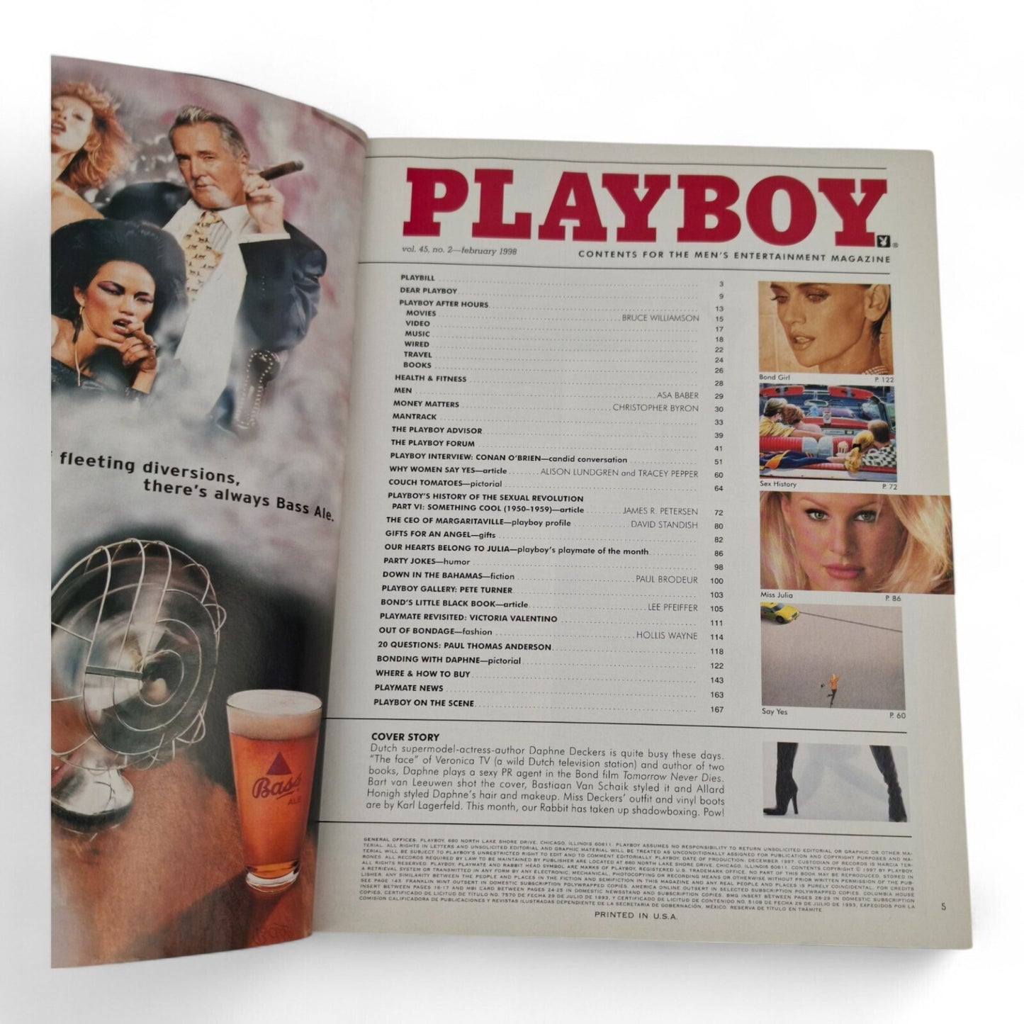 Playboy Magazine February 1998 Daphne Deckers Cover COMPLETE