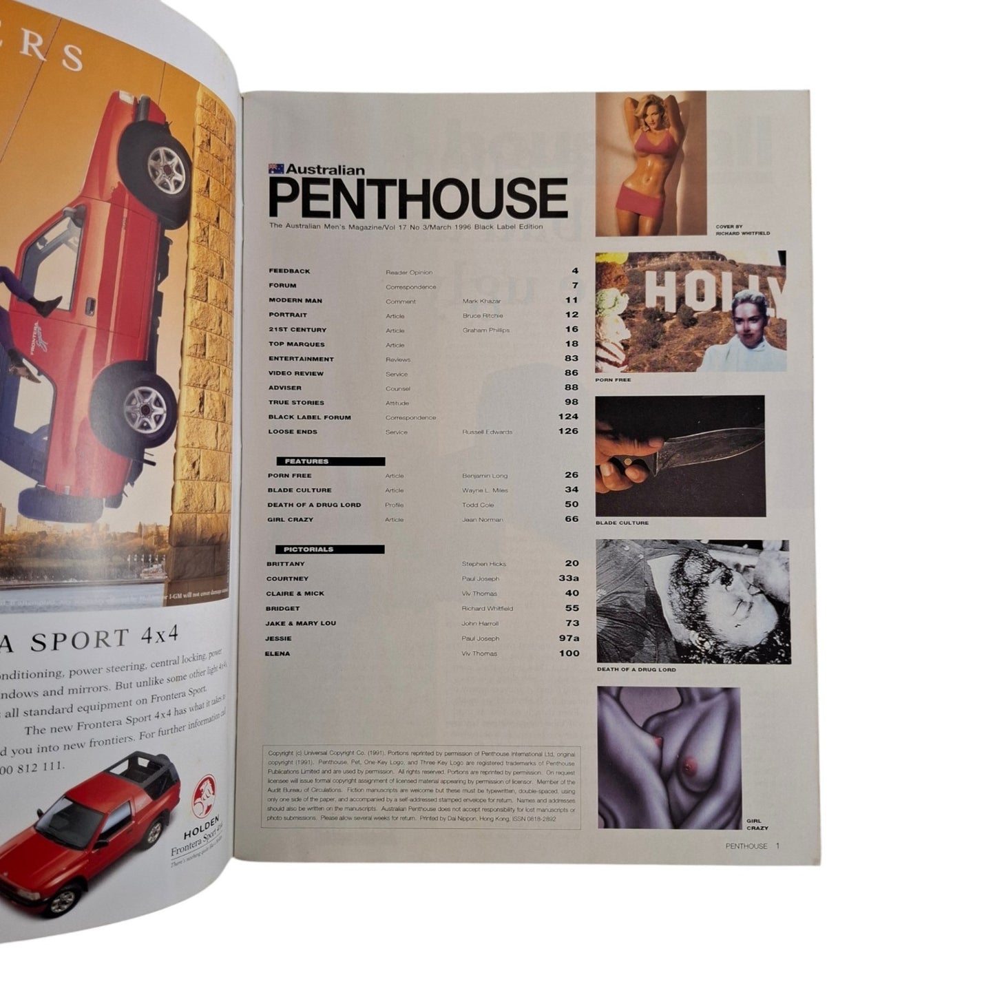 Australian Penthouse Magazine March 1996 Bridget Burns / Courtney Behn
