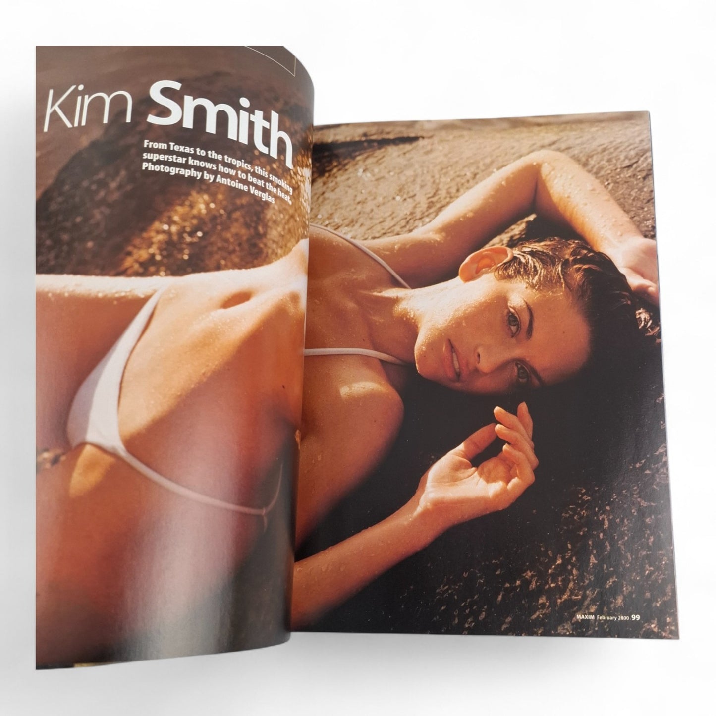 MAXIM Magazine U.S February 2000  Kim Smith Guess Girl Swimsuit Complete