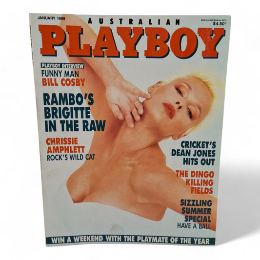 Australian Playboy Magazine January 1988 Rambo's Brigitte