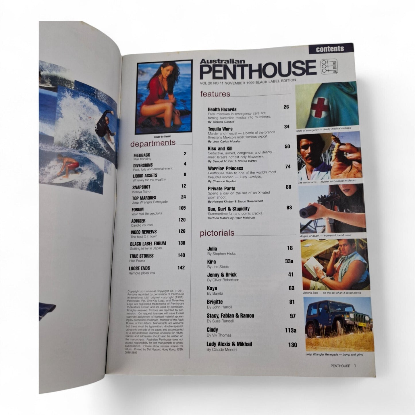 Australian Penthouse Magazine - Black Label November 1999 Complete Playboy