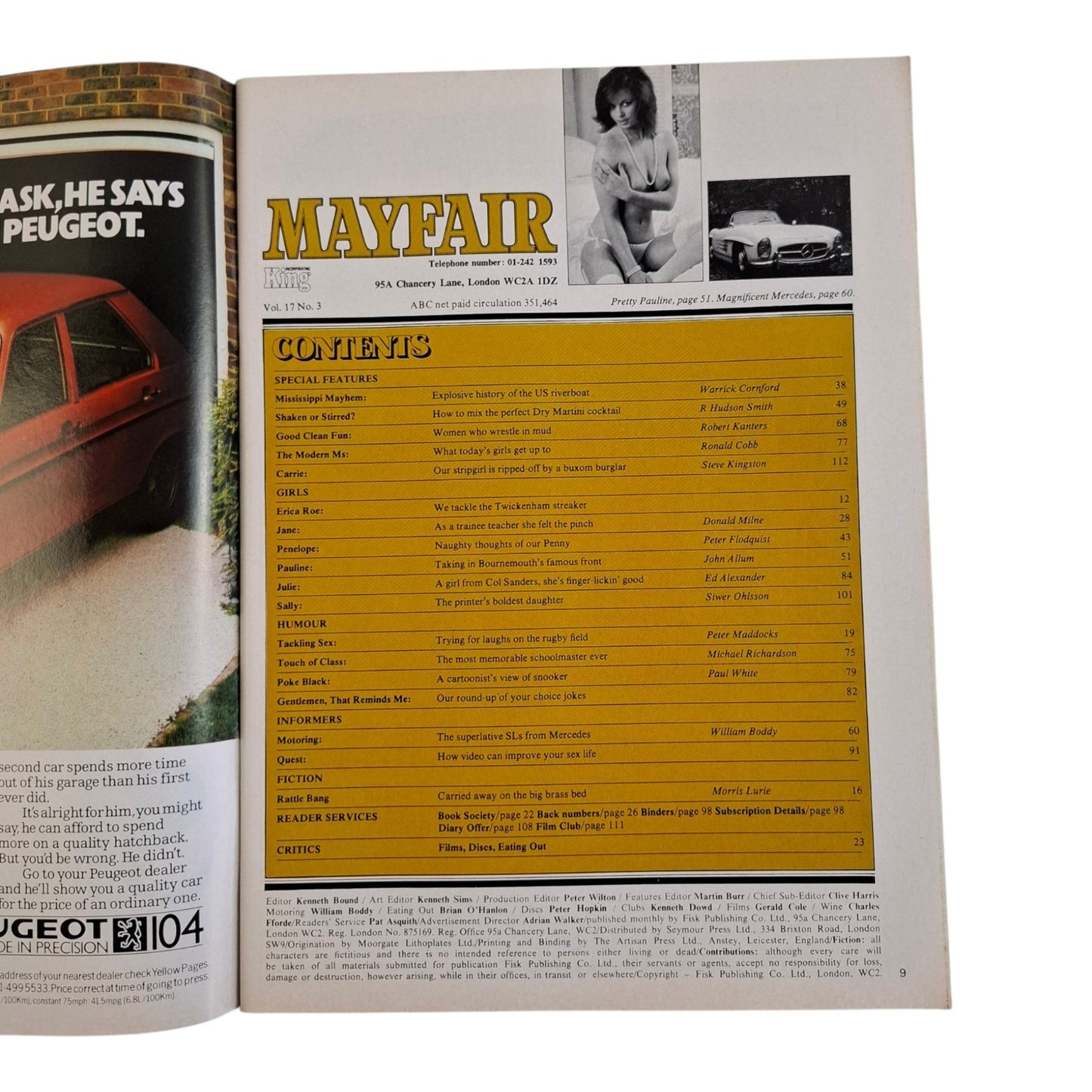 Mayfair Magazine Vol. 17 No. 3 March 1982 Jane Hamilton / Pauline Taylor