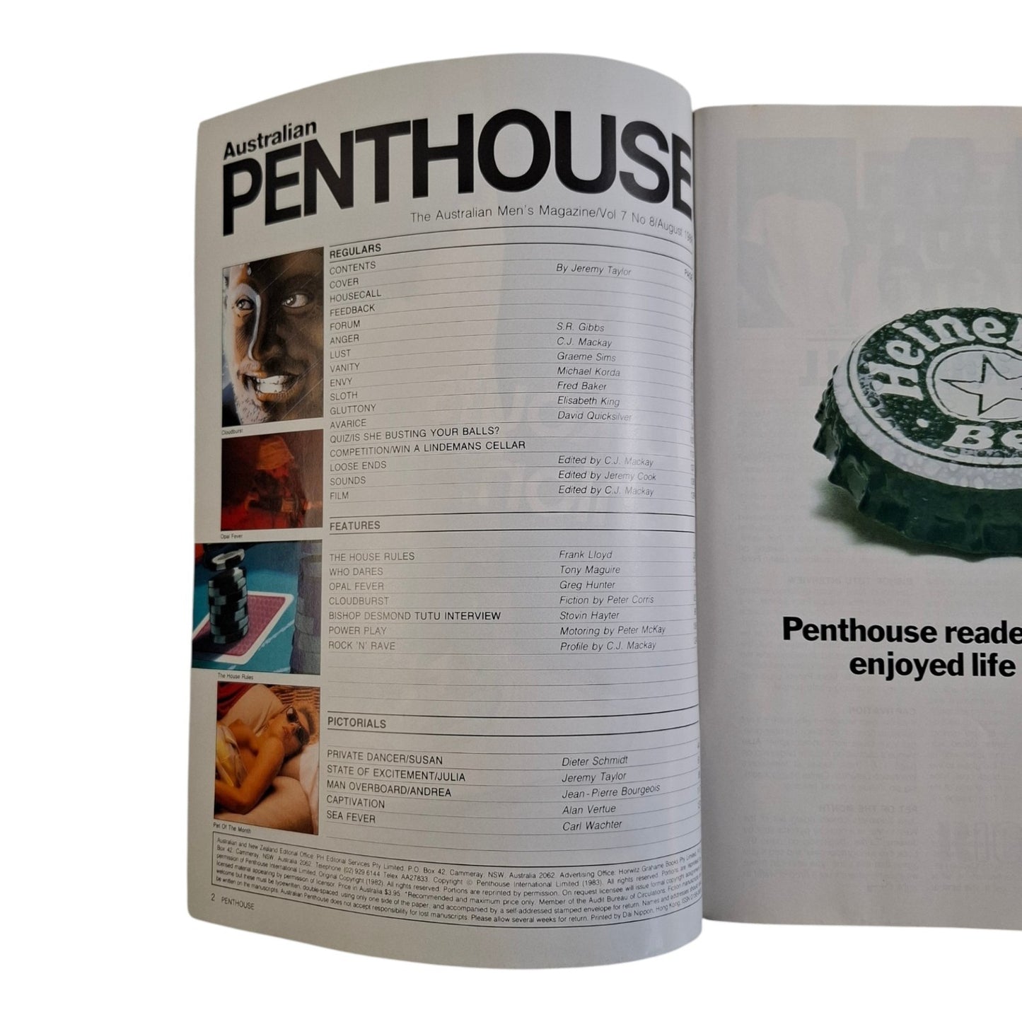 AUSTRALIAN PENTHOUSE Magazine August 1986 Julia Sommers / Susan Gabrielson