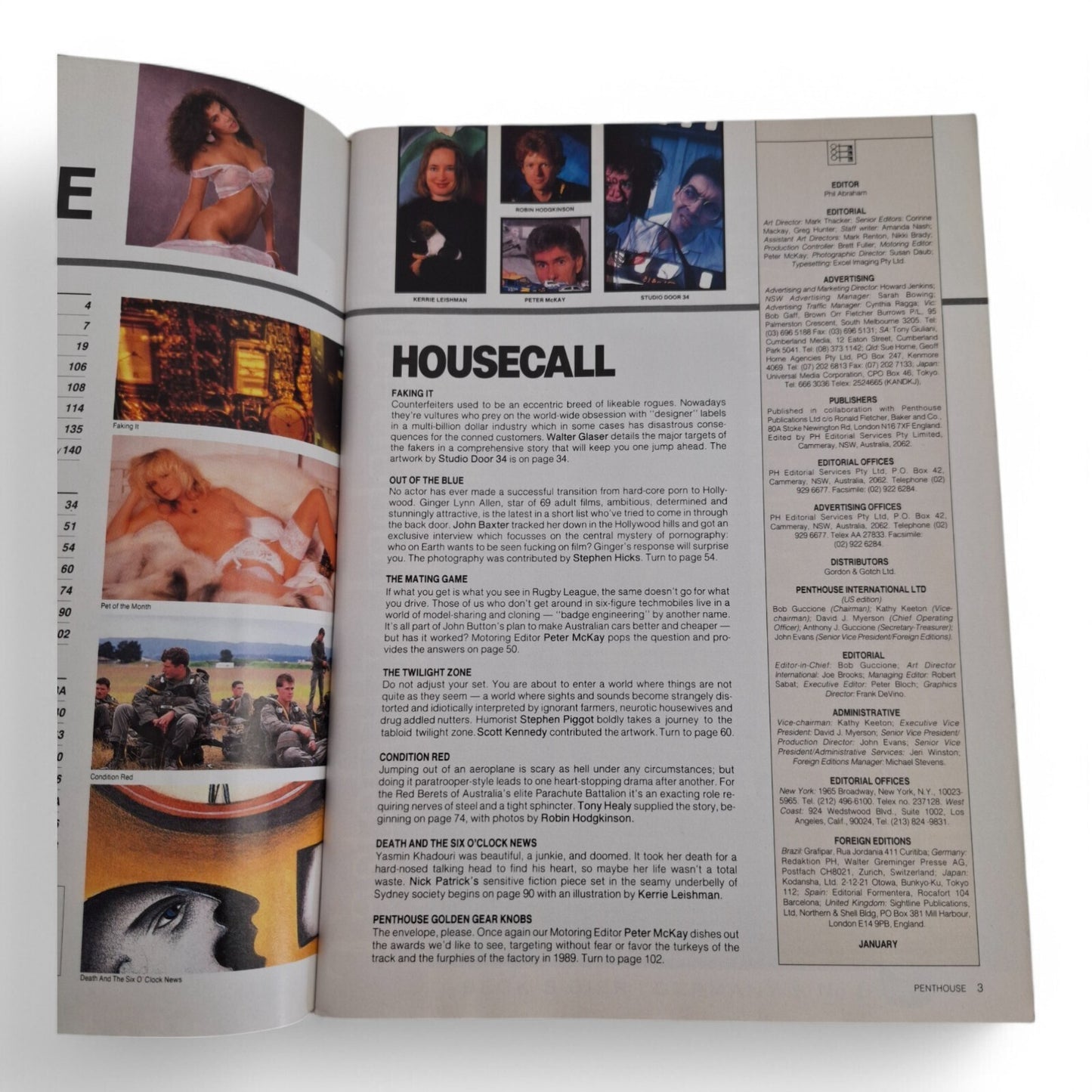 Australian Penthouse Magazine - Black January 1990 Complete Playboy W/ CALLENDER