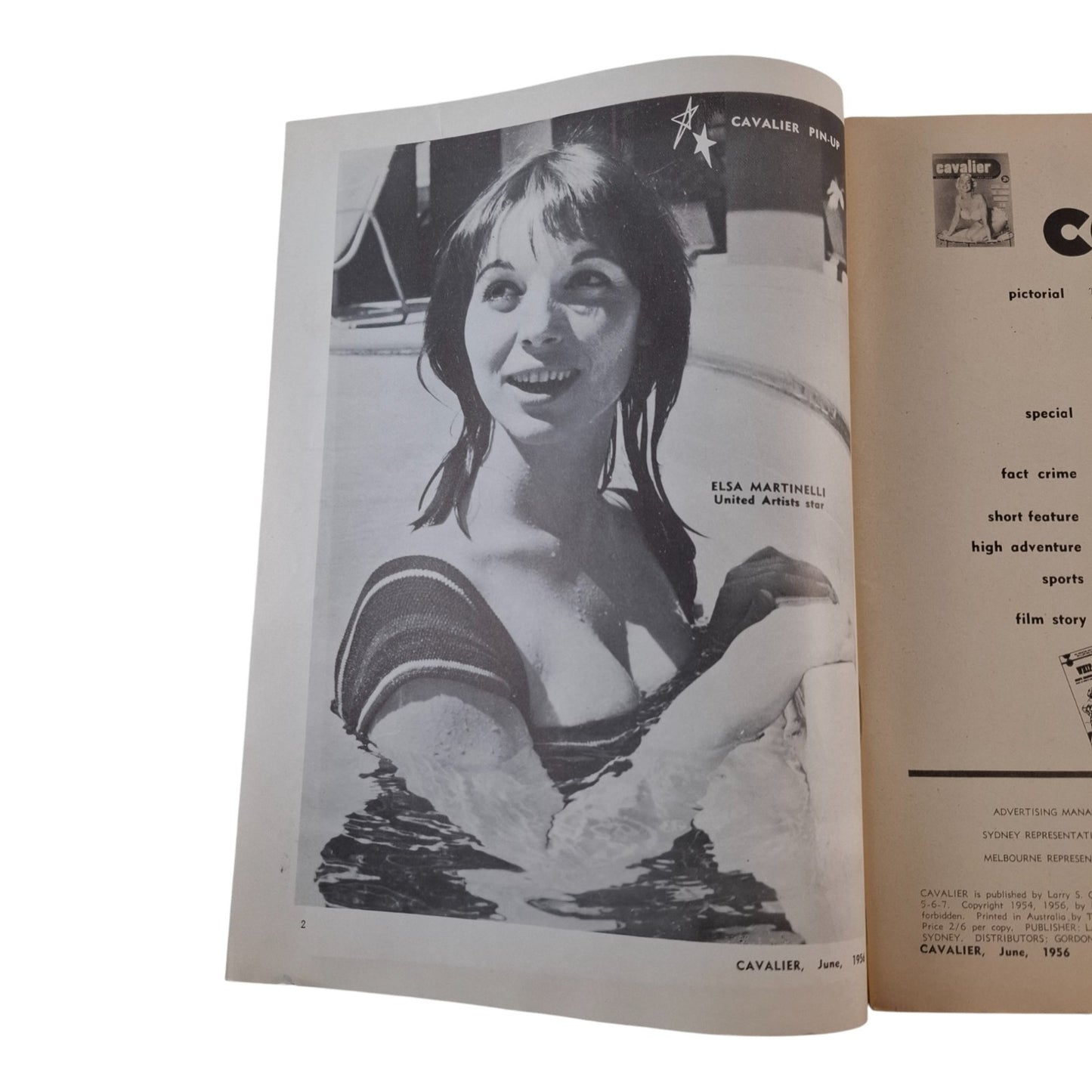 Cavalier Magazine Australia May June Vol. 3 No. 6 1956 Elsa Martinelli