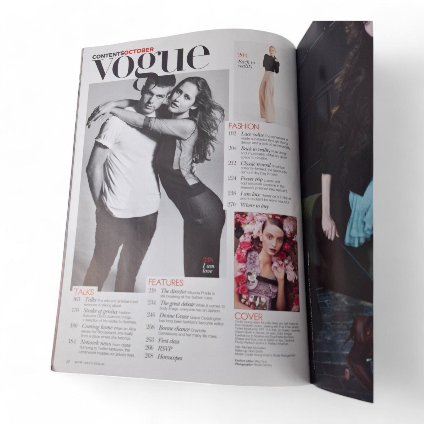 Vogue Australia Magazine October 2010 Codie Young Cover EXCELLENT