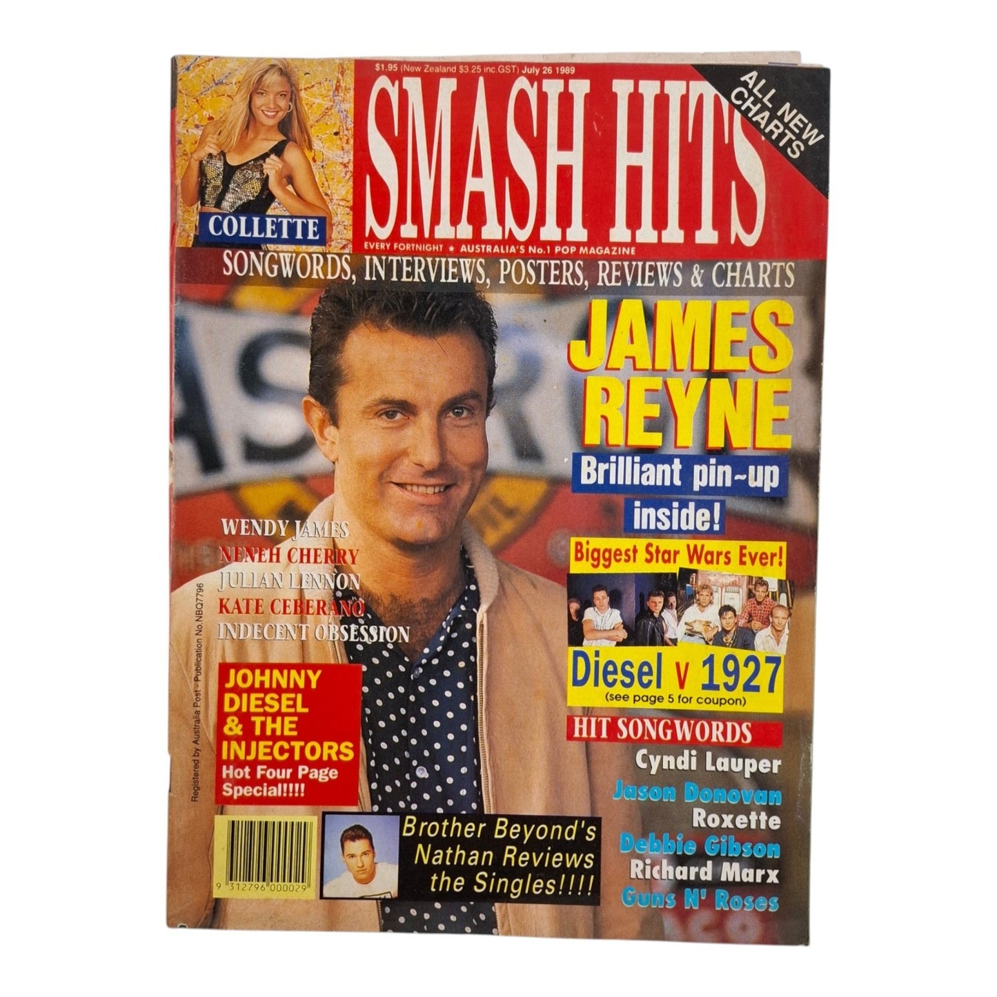 Smash Hits Magazine Australia July 1989 James Reyne / Collette / Diesel