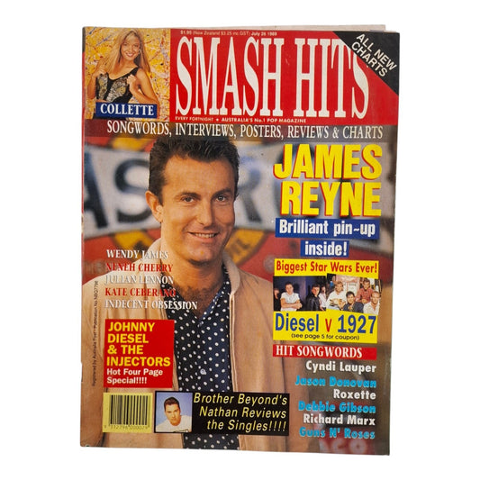Smash Hits Magazine Australia July 1989 James Reyne / Collette / Diesel
