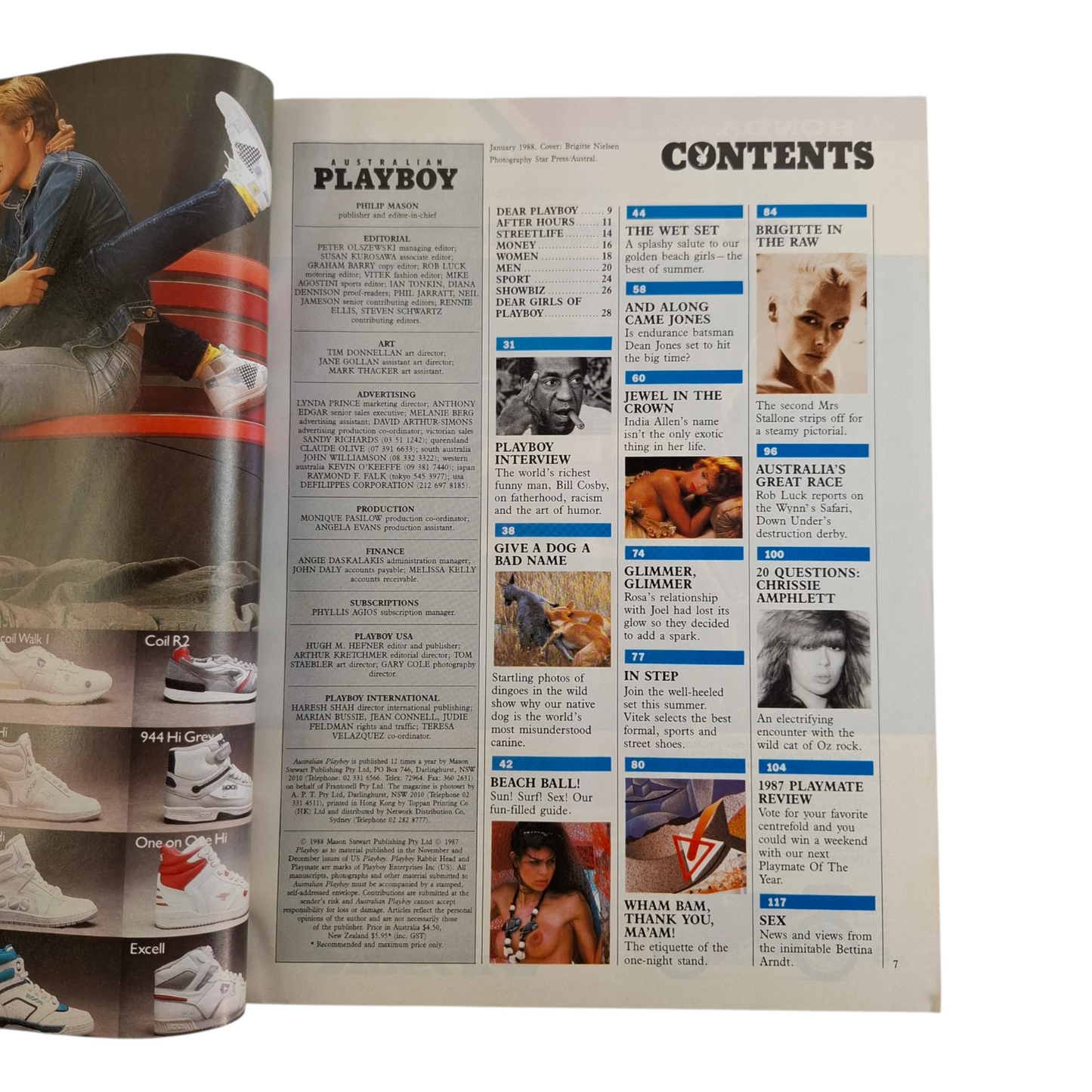 Australian Playboy Magazine January 1988 Brigitte Nielsen / India Allen