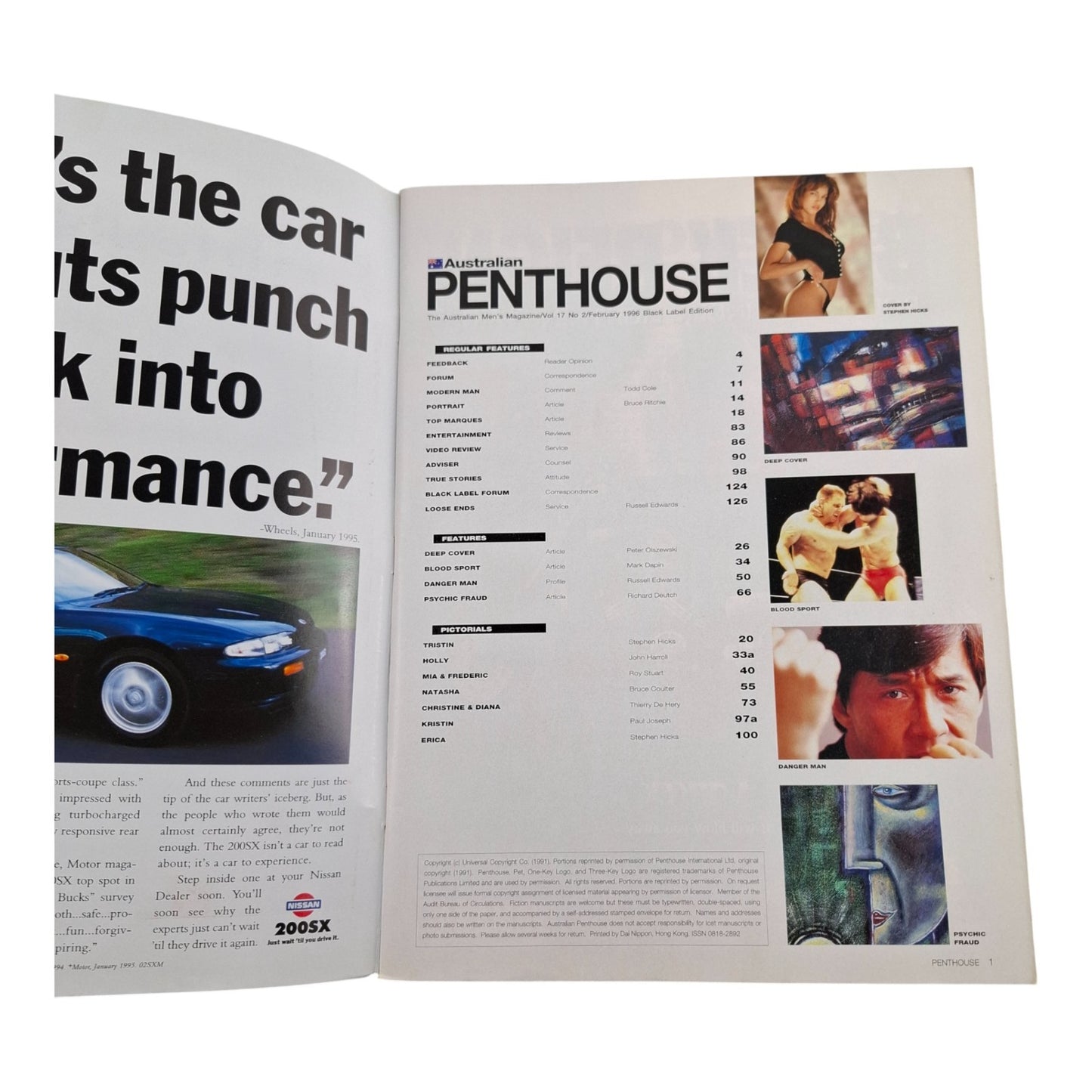 Australian Penthouse Magazine -Black Edition February 1996 Erica Escalera