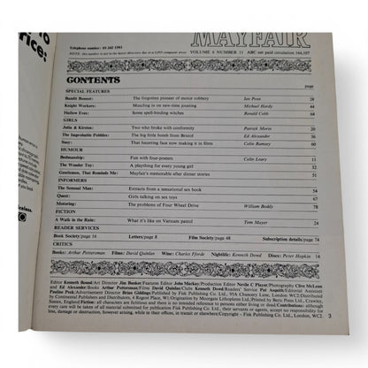 Mayfair Magazine Vol. 6 No. 11 November 1971 U.K Playboy Prudence Bingham