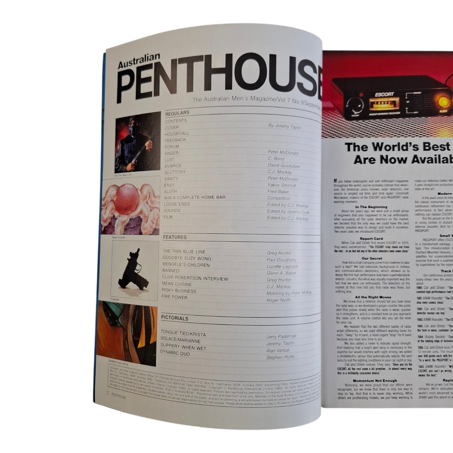 AUSTRALIAN PENTHOUSE Magazine September 1986 Marianne Aspinall / Krista Pflanzer