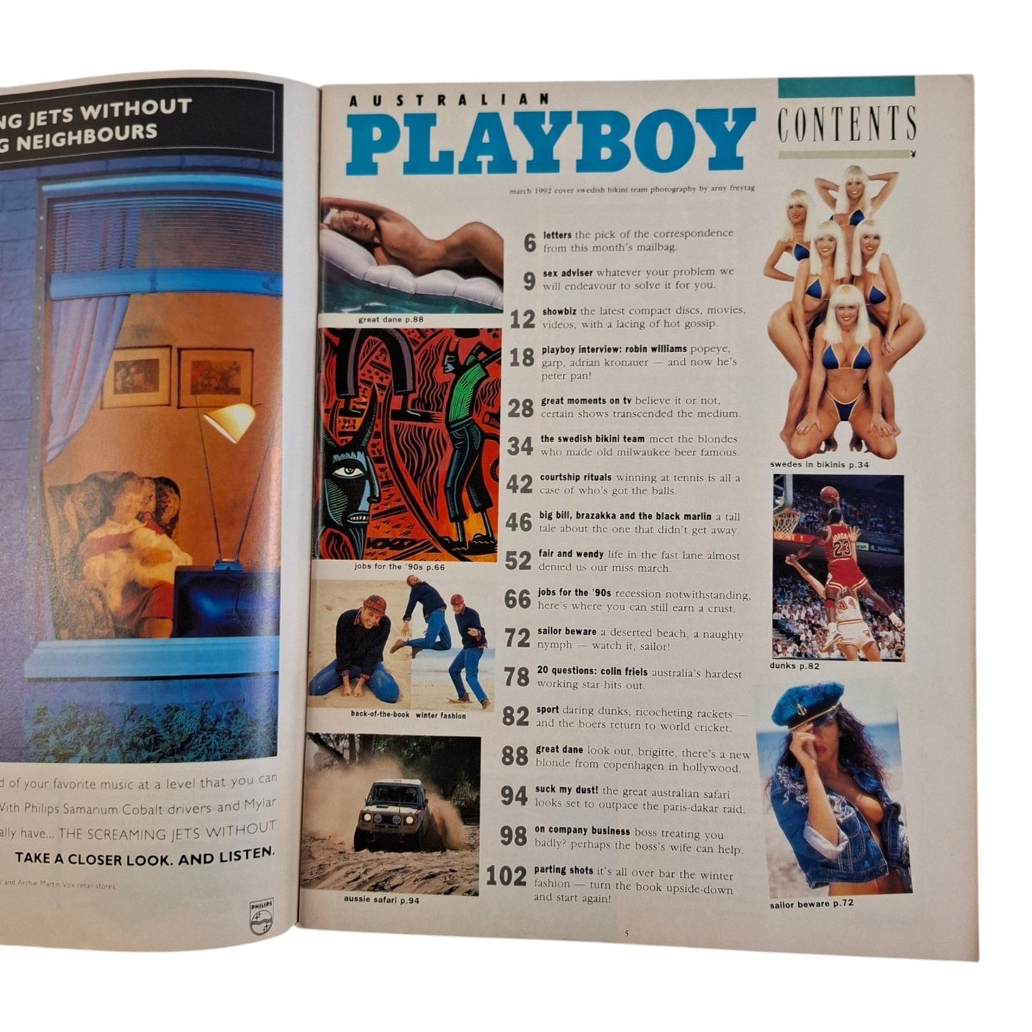 Playboy Magazine January 1992 Swedish Bikini Team / Suzi Simpson