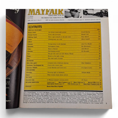 Mayfair Magazine Vol. 11 No. 4 April 1976 Cover Playboy Charlotte Hayes