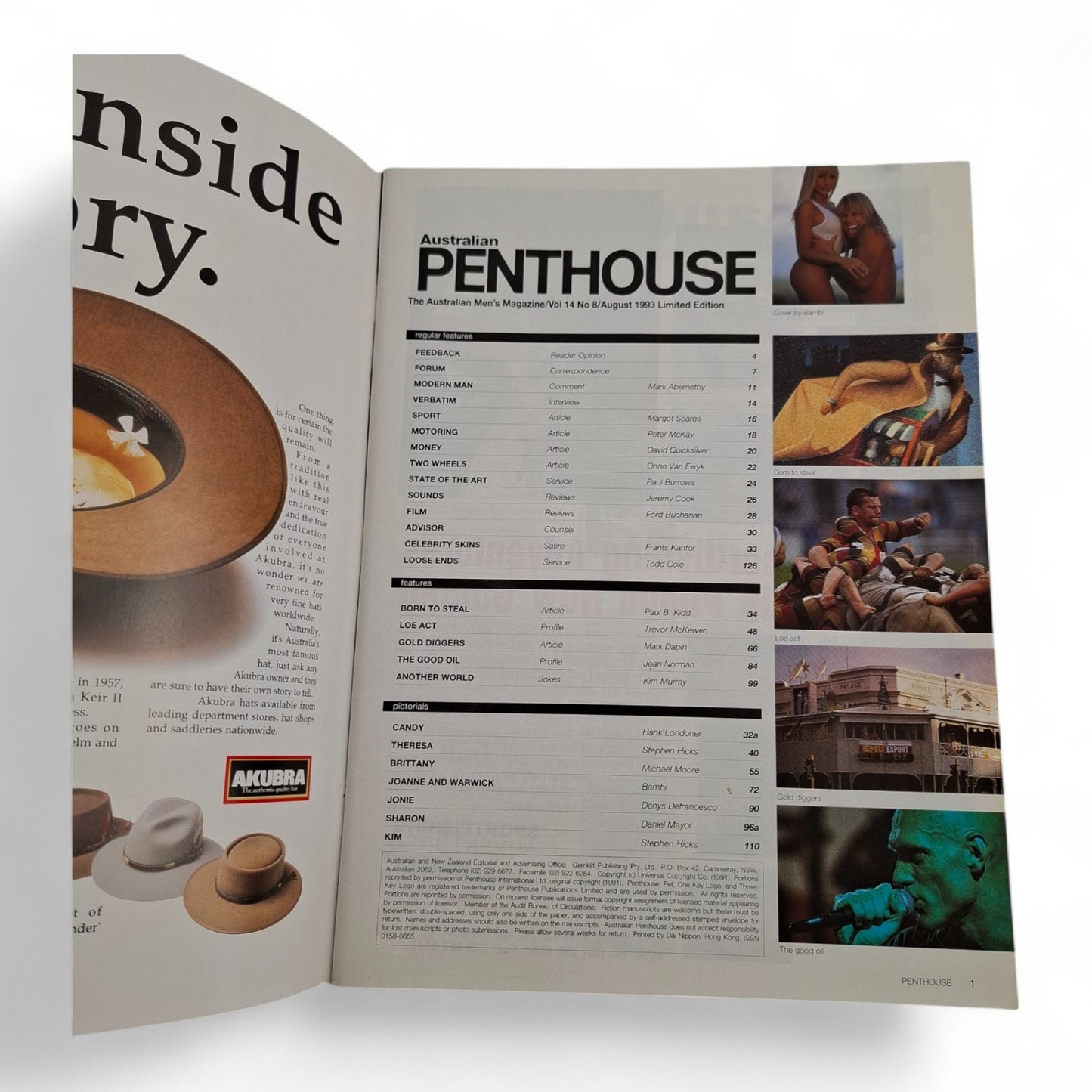 Australian Penthouse Magazine - Limited Edition August 1993 Capper Brittany John
