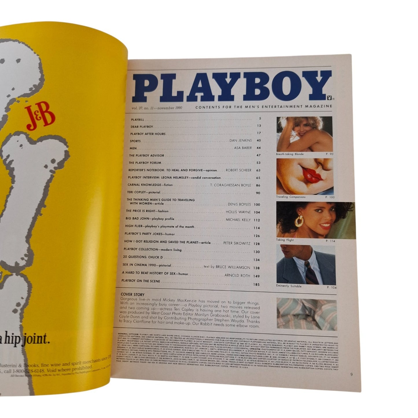 PLAYBOY Magazine October 1990  Teri Copley / Lorraine Olivia