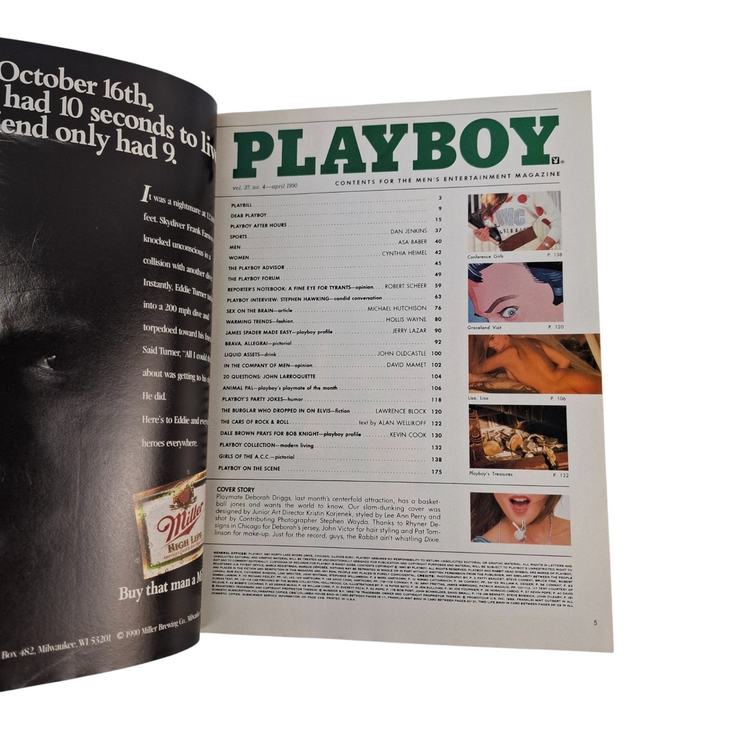 PLAYBOY MAGAZINE April 1990  Deborah Driggs / Lisa Matthews