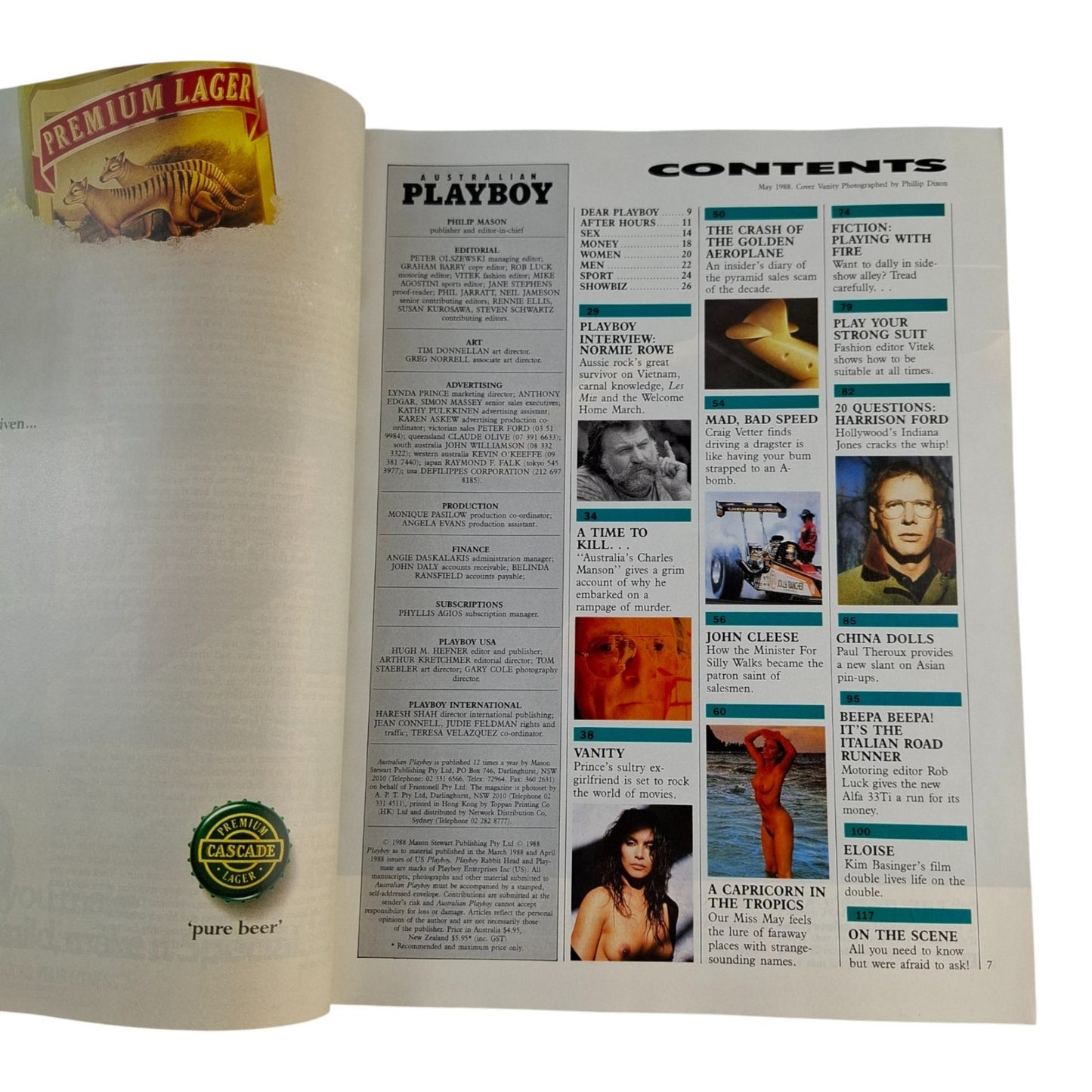 Australian Playboy Magazine May 1988 Vanity RARE COVER