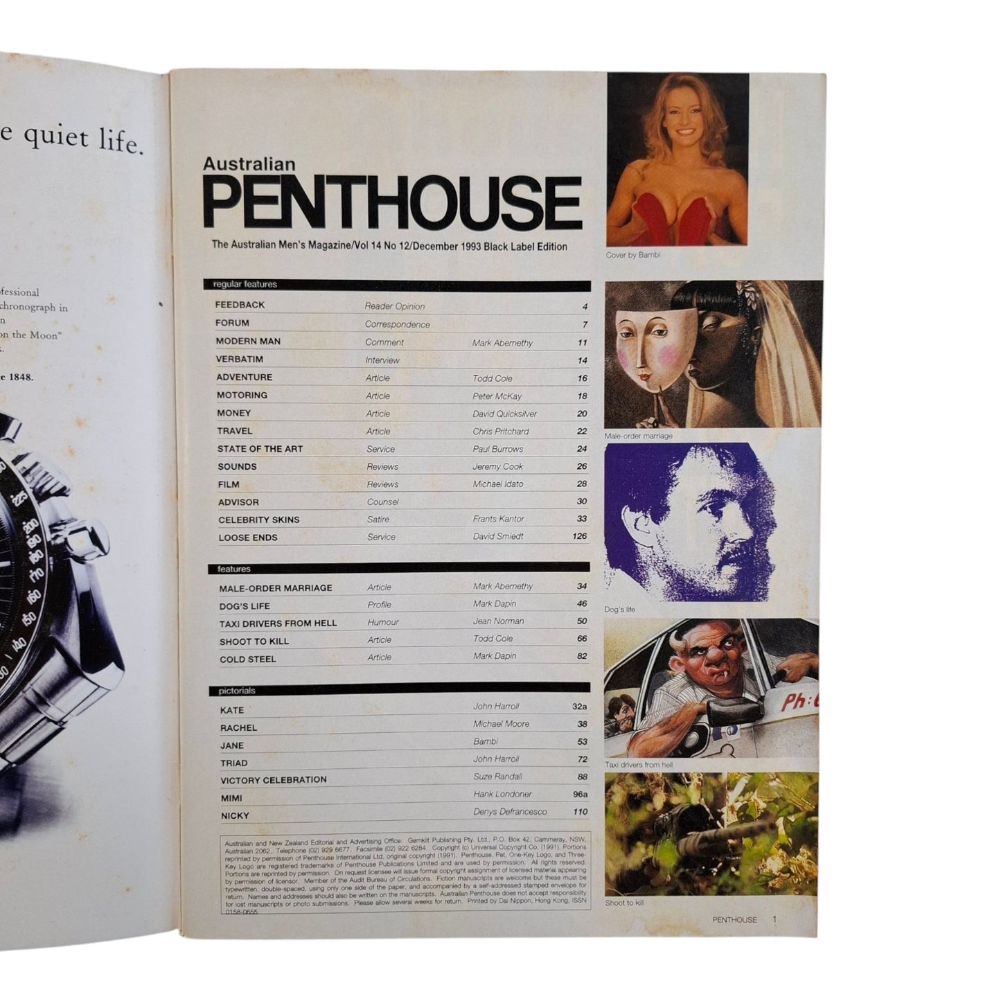 Australian Penthouse Magazine December 1993 Jane Chambeyron / Rachel Richardson