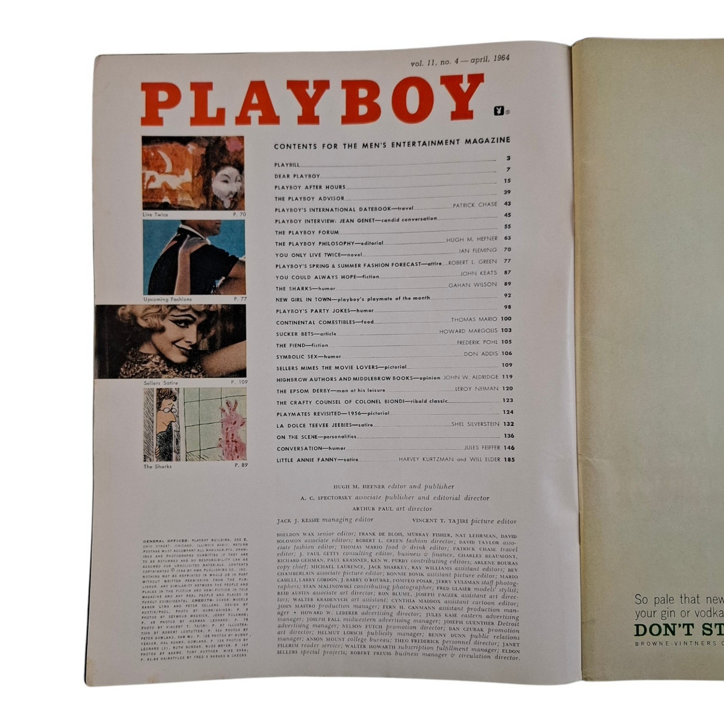 Playboy Magazine April 1964Peter Sellers / Karen Lynn / Ashlyn Martin NO C/F
