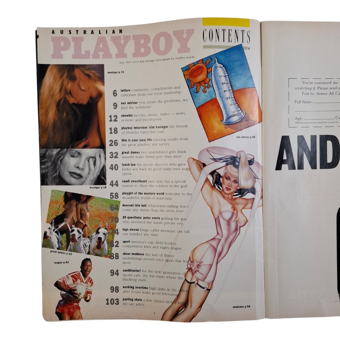 Australian Playboy Magazine May 1991 Kim Basinger  /  Christina Leardini POSTER