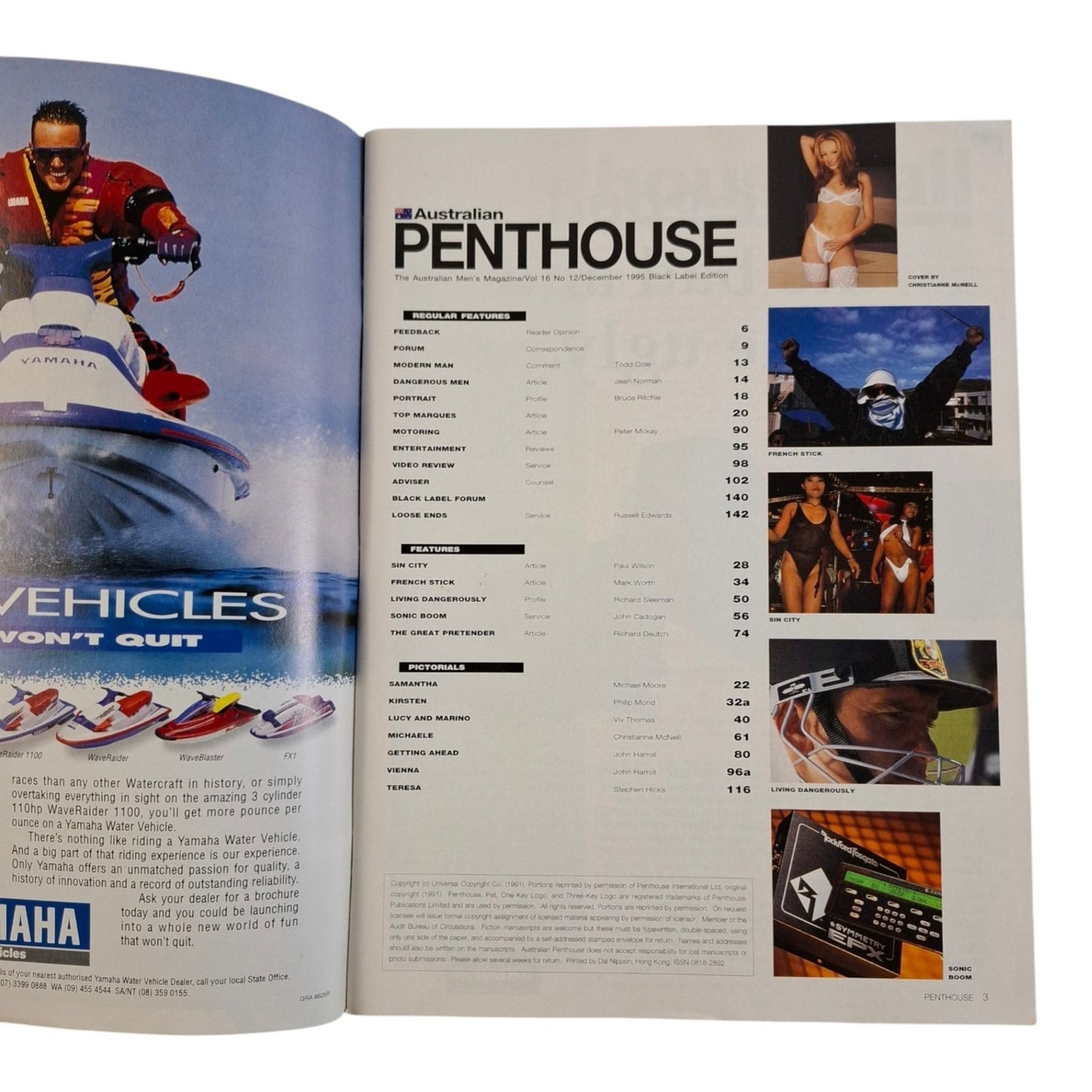 Australian Penthouse Magazine December 1995 Michaele Peet / Samantha