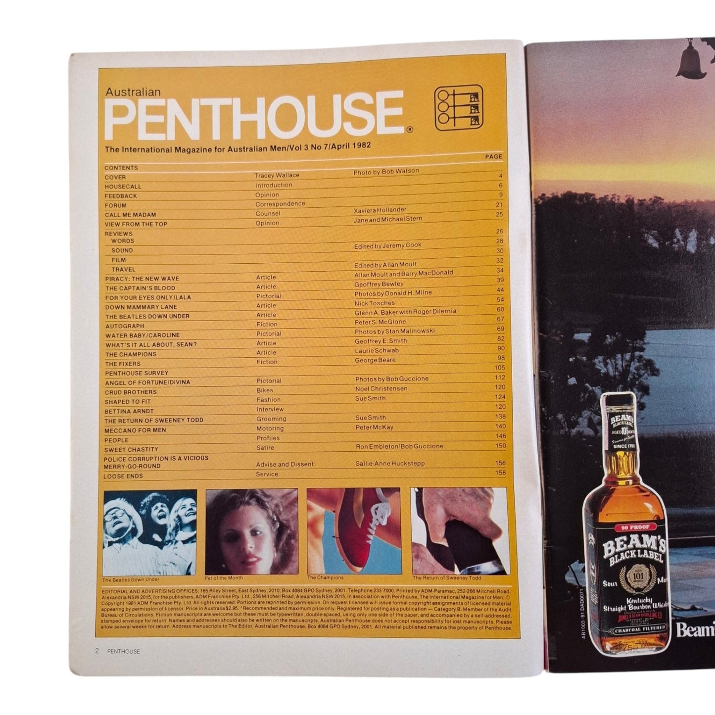 AUSTRALIAN PENTHOUSE April 1982 Magazine Tracey Wallace / Caroline Reynald