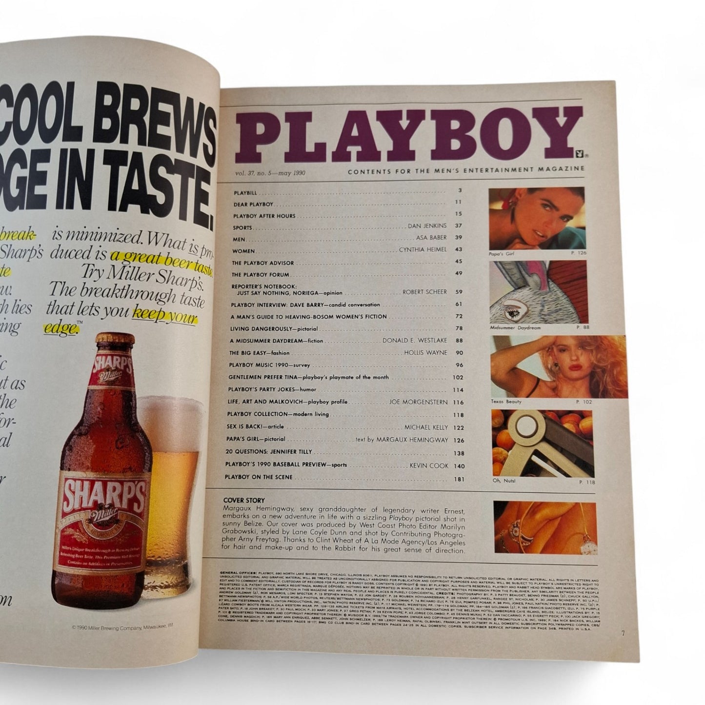 PLAYBOY MAGAZINE May 1990 Margaux Hemingway Tina Bockrath