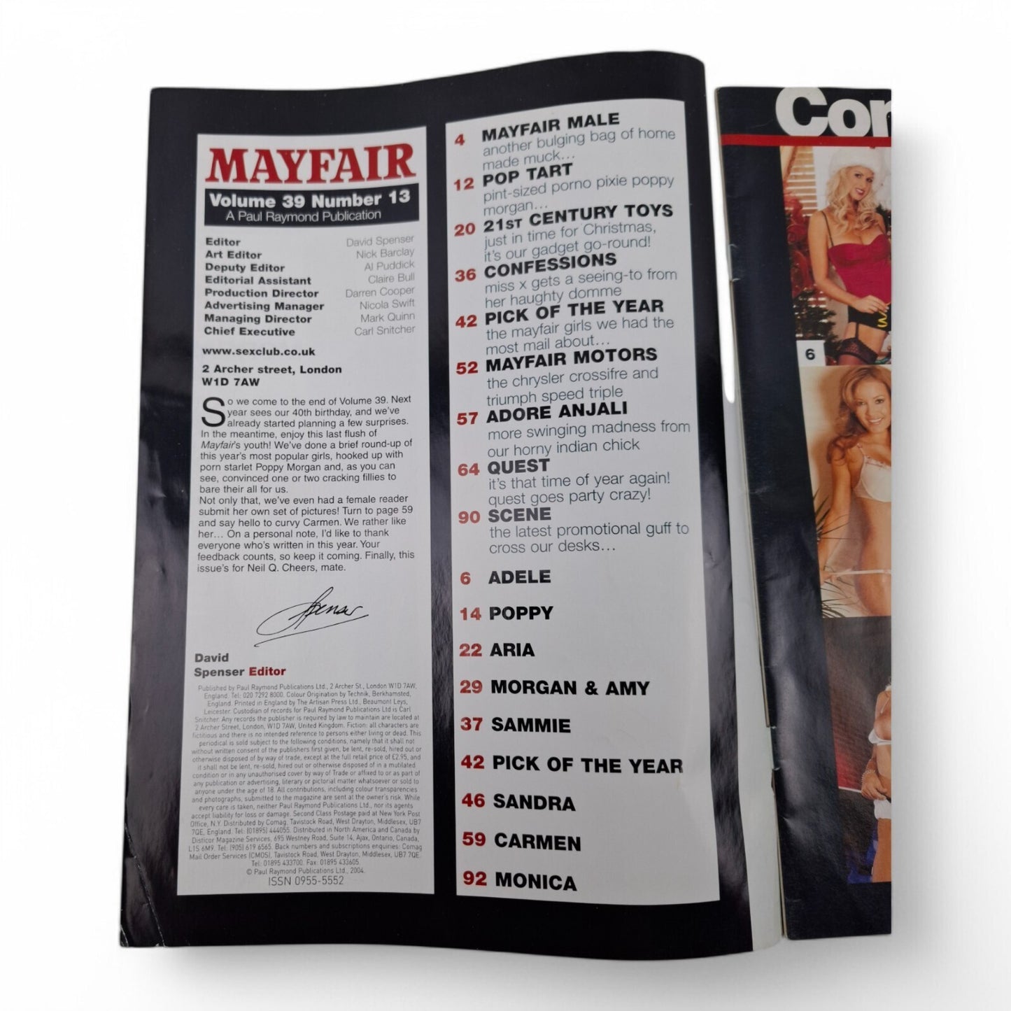 Mayfair Magazine Vol. 39 No. 13 2004 U.K Playboy Morgan & Amy