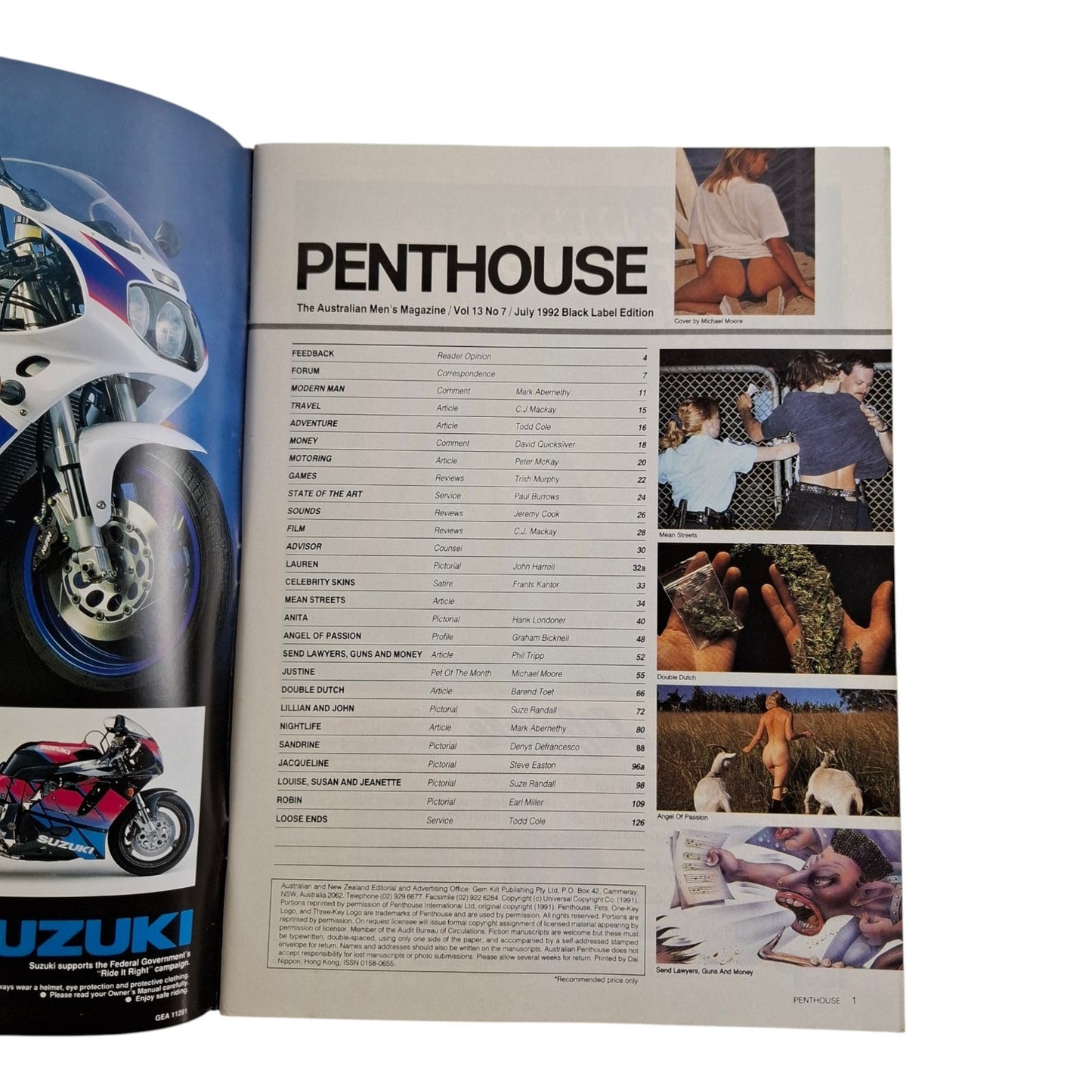 Australian Penthouse Magazine -July 1992 Justine Adam
