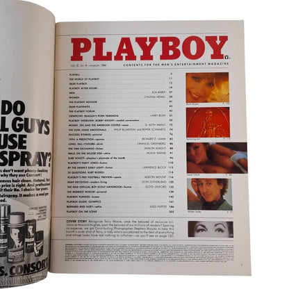 PLAYBOY MAGAZINE August 1984  Terry Moore / Suzi Schott