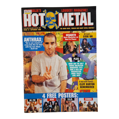 Hot Metal #19 Magazine September 1990 Anthrax - Megadeath - AC/DC