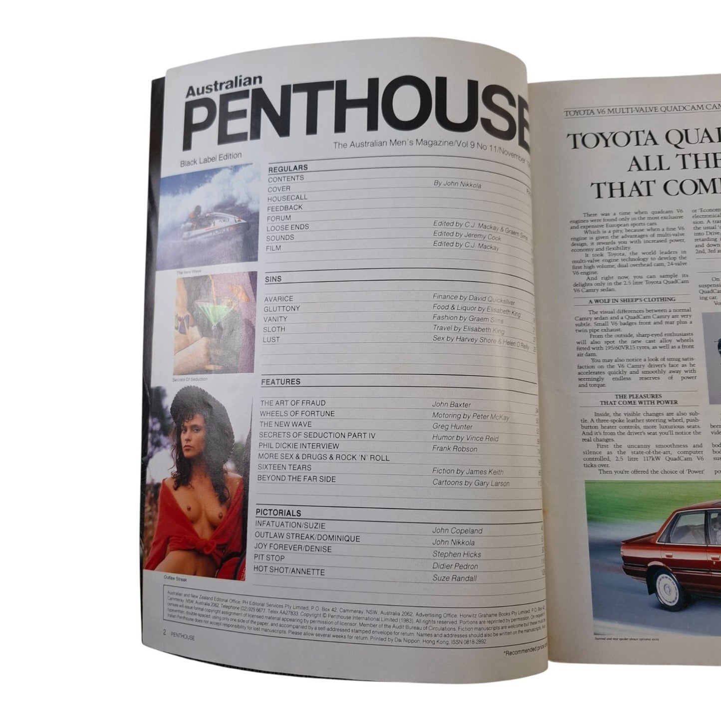 Australian Penthouse Magazine - Black November 1988 Dominique