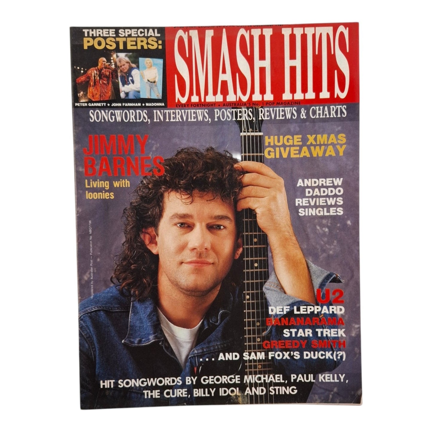 Smash Hits Magazine Australia December 1987 Jimmy Barnes / John Farnham