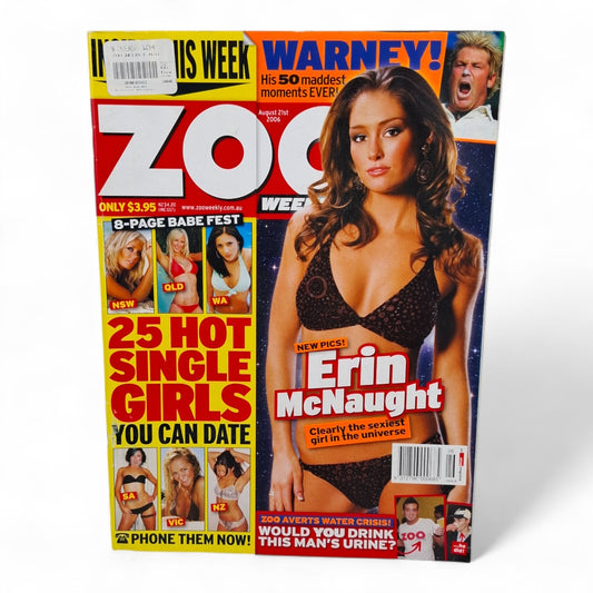 Zoo Weekly Magazine Australia August 21st 2006 Erin McNaught Shane Warne