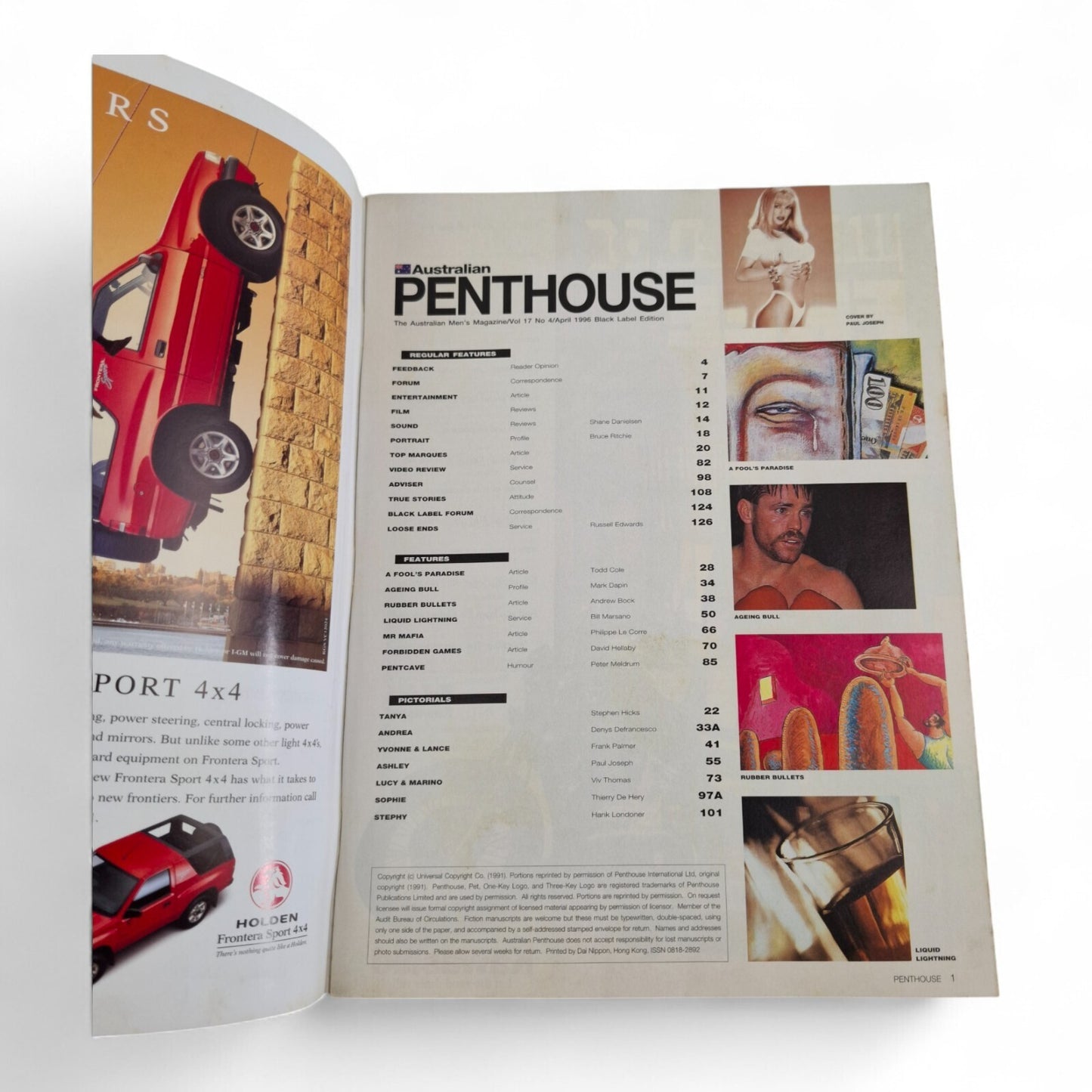 Australian Penthouse Magazine April 1996 Ashley Lauren