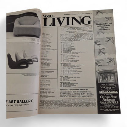 Vintage Vogue Living Australian Magazine - No. 6 1975