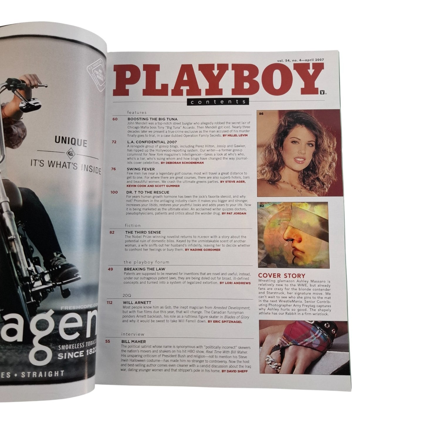 Playboy Magazine April 2007 Ashley Massaro WWE  / Giuliana Marino