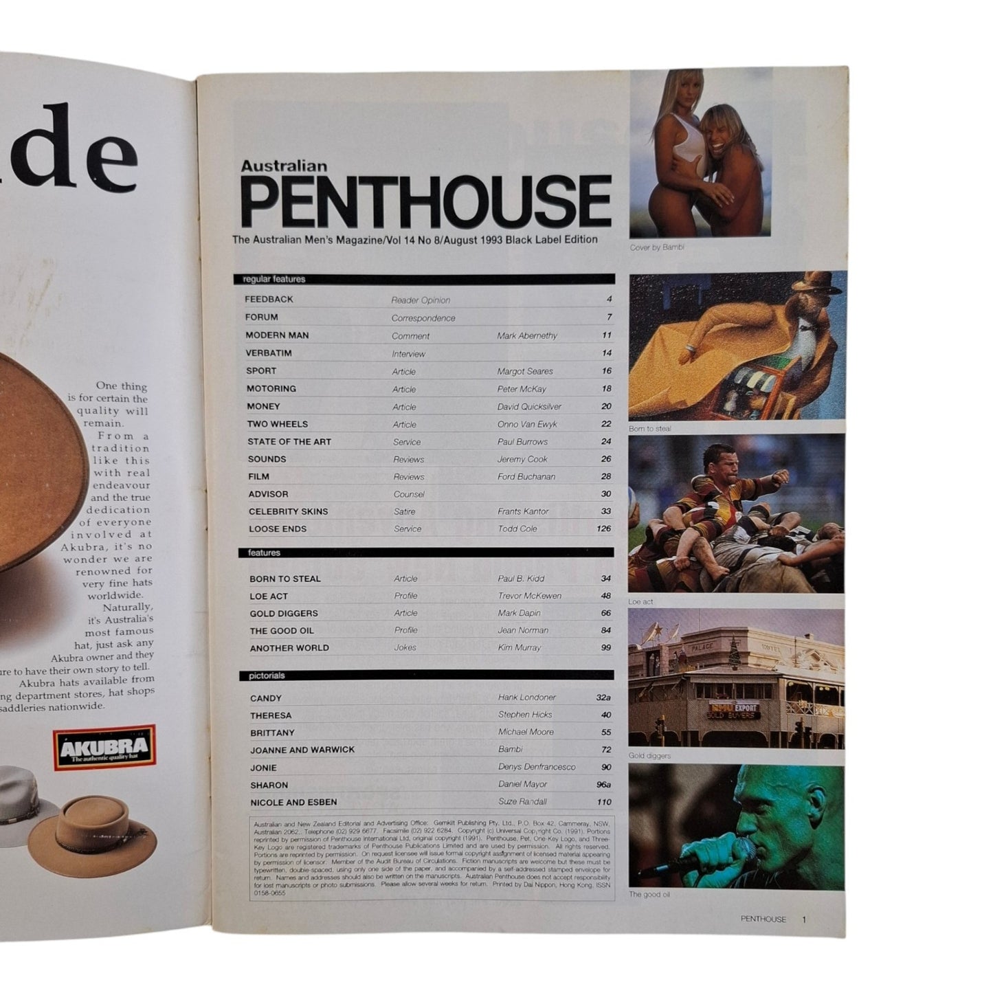 Australian Penthouse Magazine August 1993 Warwick Joanne Capper