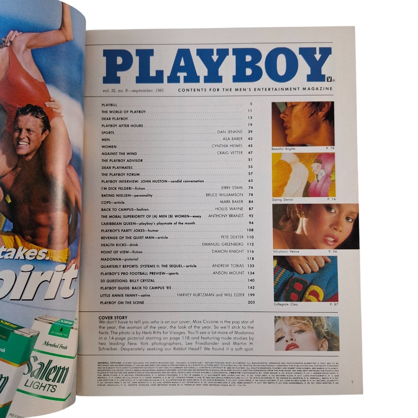 PLAYBOY MAGAZINE September 1985 Madonna Ciccone / Venice Kong