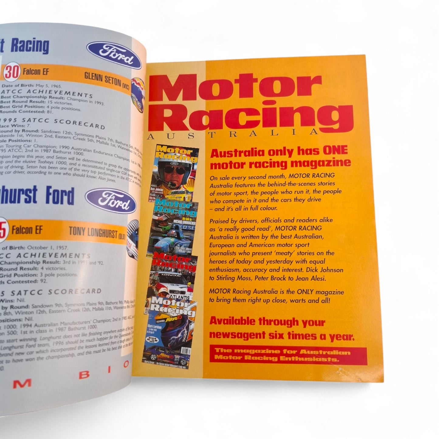 1996 Mallala Program Shell Touring Racing Ford Holden Commodore Lowndes Ingall