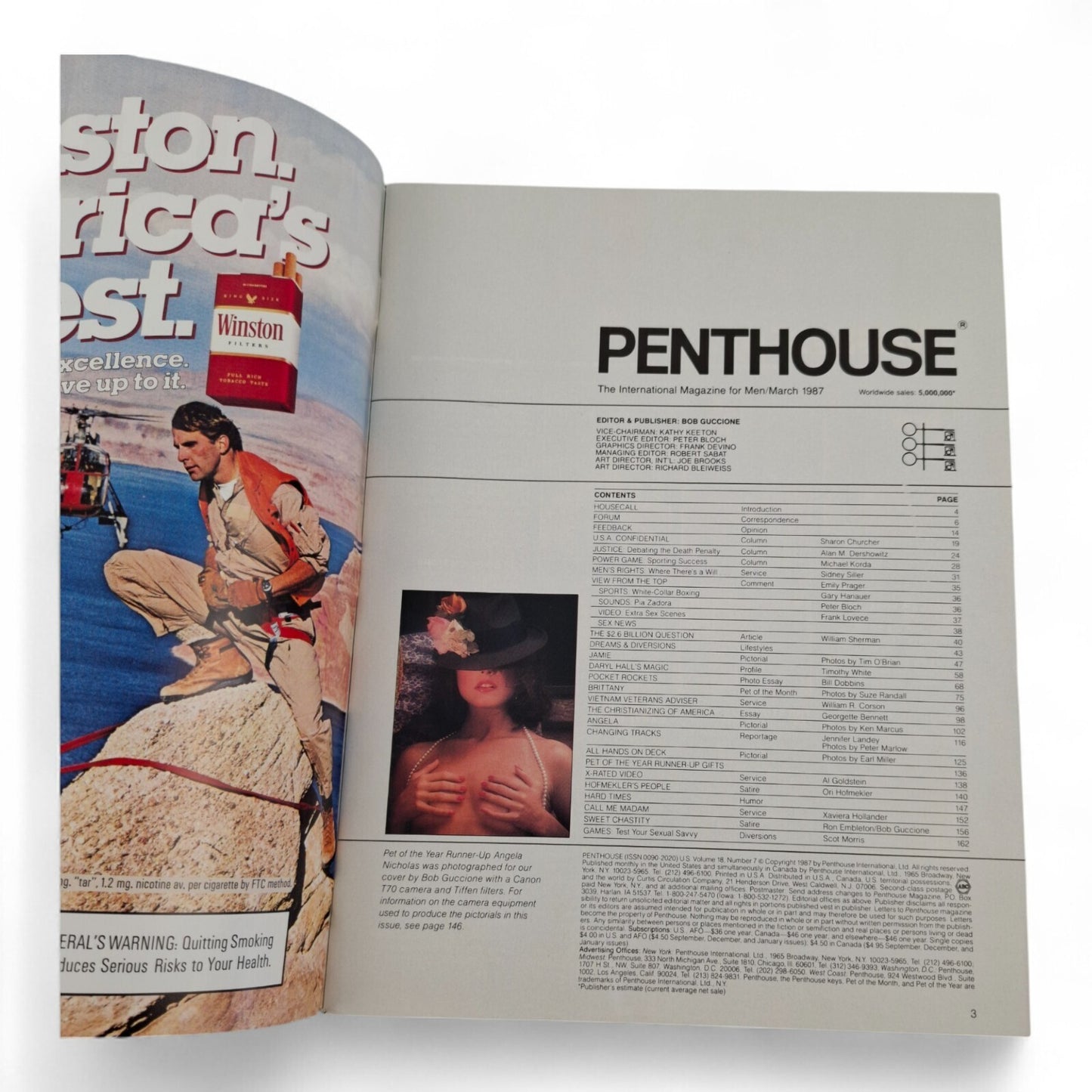 U.S PENTHOUSE Men's Magazine March 1987 Angela Nicholas