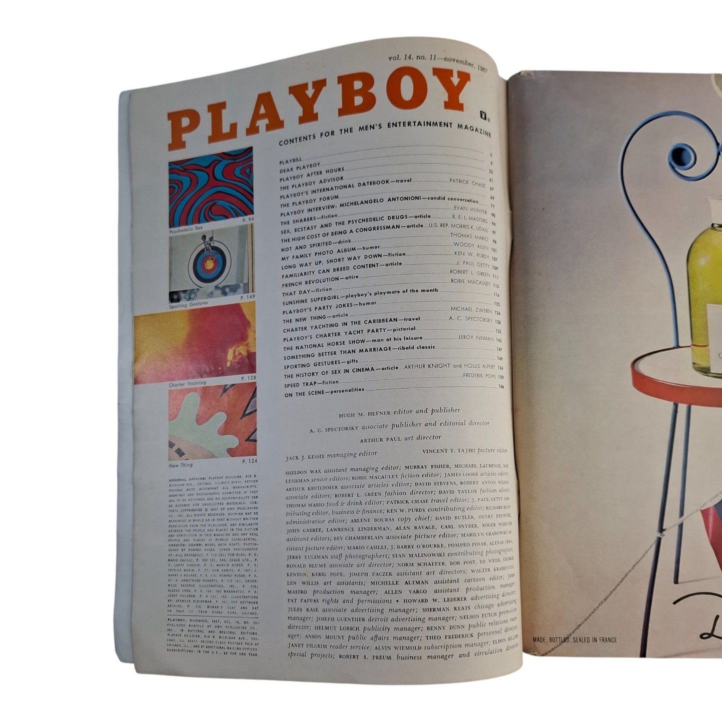 PLAYBOY Magazine November 1967 Beth Hyatt / Kaya Christian / Vargas