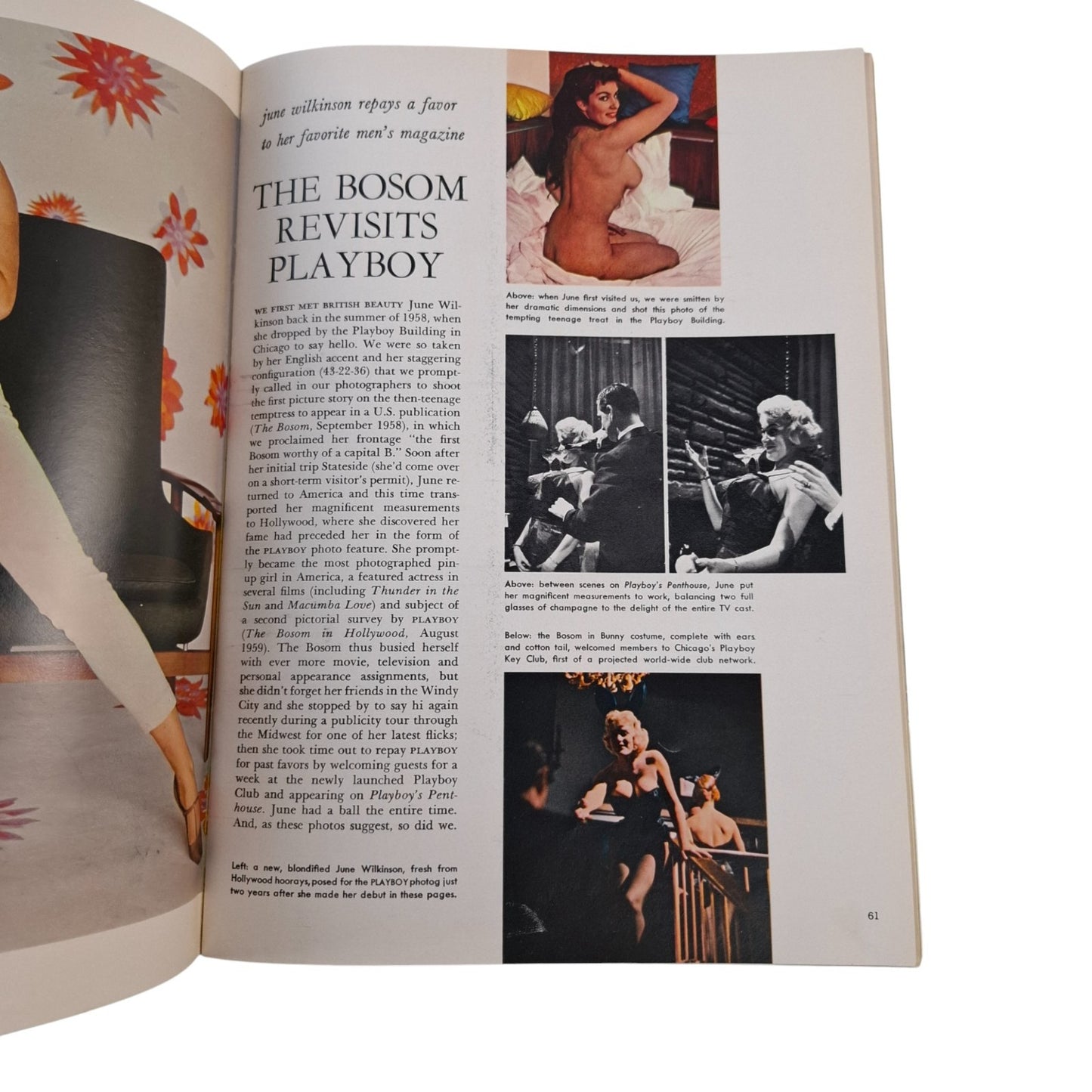 PLAYBOY Magazine November 1960  June Wilkinson  (PAGES MISSING)