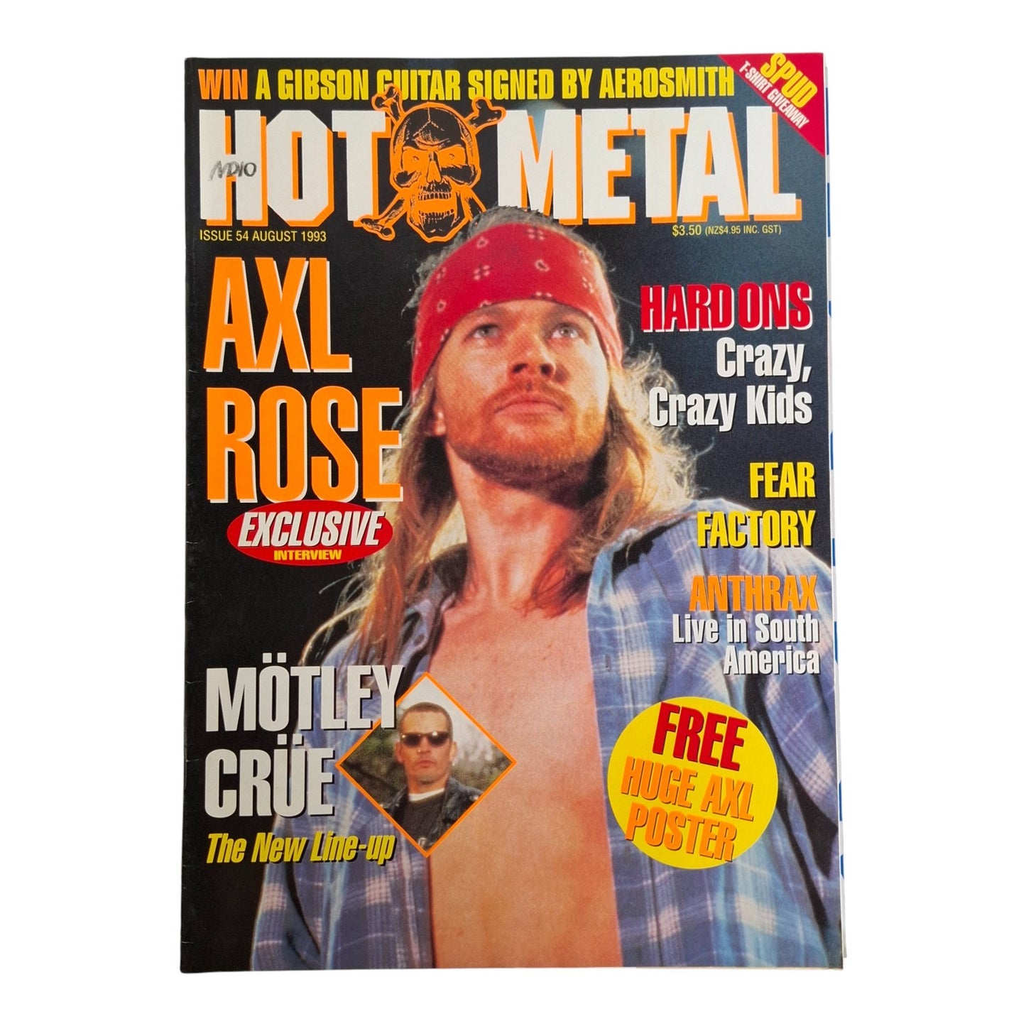 Hot Metal #54 Music Magazine August 1993 Axl Rose / Motley Crue / Allegiance