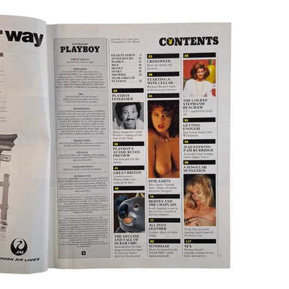 Vintage Australian Playboy Magazine April 1987 Stephanie Beacham / Chantal Aarts
